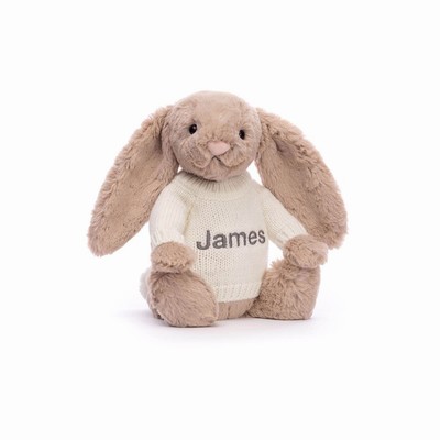 Jellycat Bashful Beige Conejo with Cream Jumper | SDPM-69817